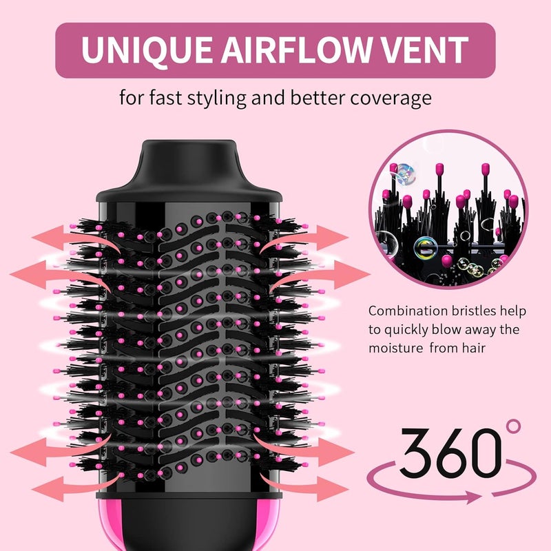 Umeely Dual Voltage Hair Dryer Brush with Negative Ion Anti-frizz Styler - Hot Air Volumizer for 110V-120V/220V-240V European and Travel Use - Image 4